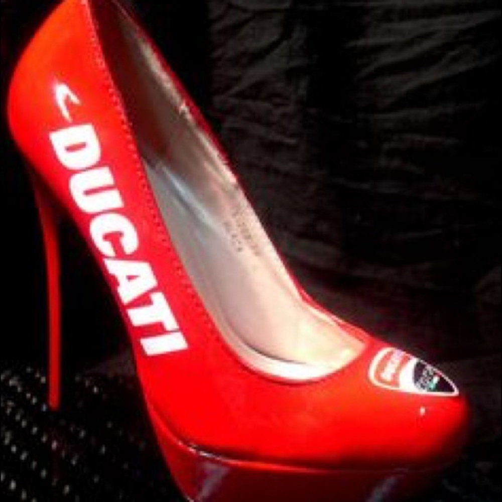 Custom sponsor heels! Available in any size